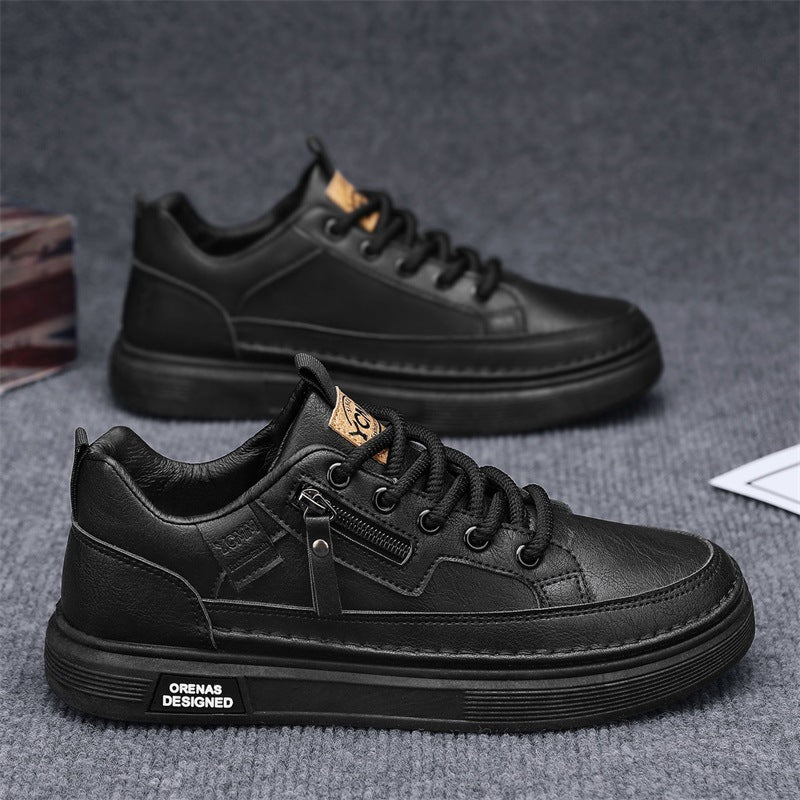 Sarah Express Casual Solid Color Lace Up Sneakers Black