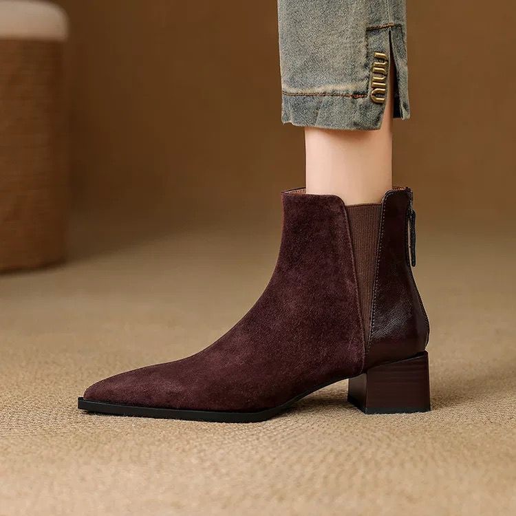 Sarah Express Matte Square-Toe Ankle Boots