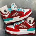Sarah Express Graphic Print Lightweight Lace Up Sneakers Red