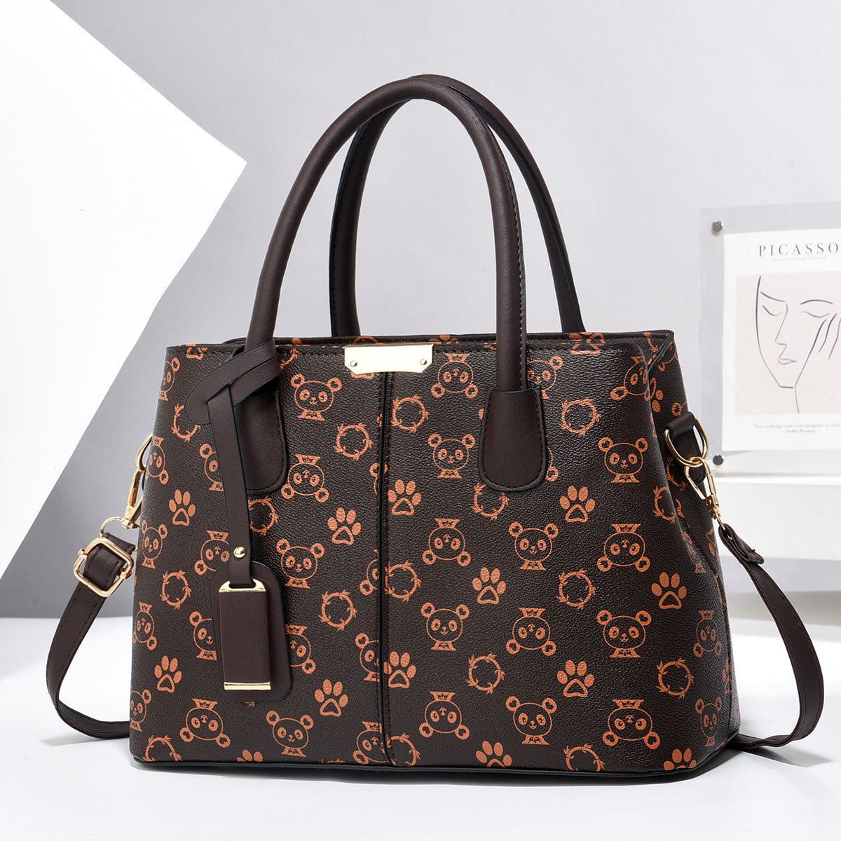 Sarah Express Structured PU Leather Horizontal Square Handbag