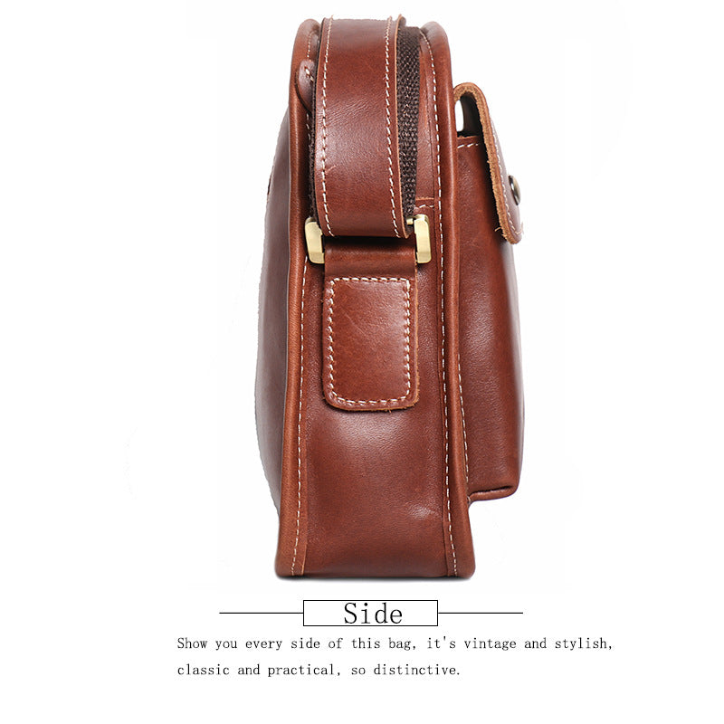 Sarah Express Men's Cowhide Leather Casual Shoulder Bag