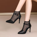 Sarah Express Lace Mesh Stiletto Pointed Toe Pumps Love