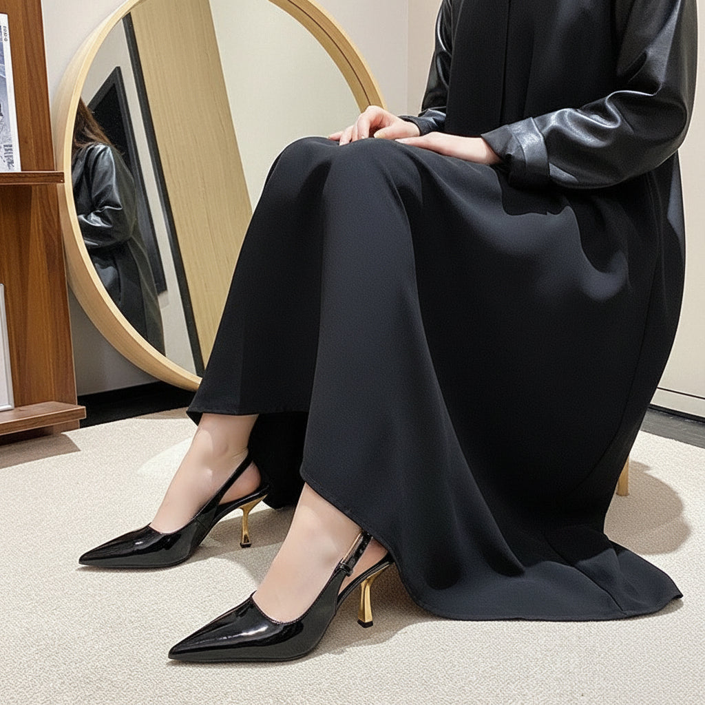 Sarah Express Pointed-Toe Stiletto Sandals Low Heel