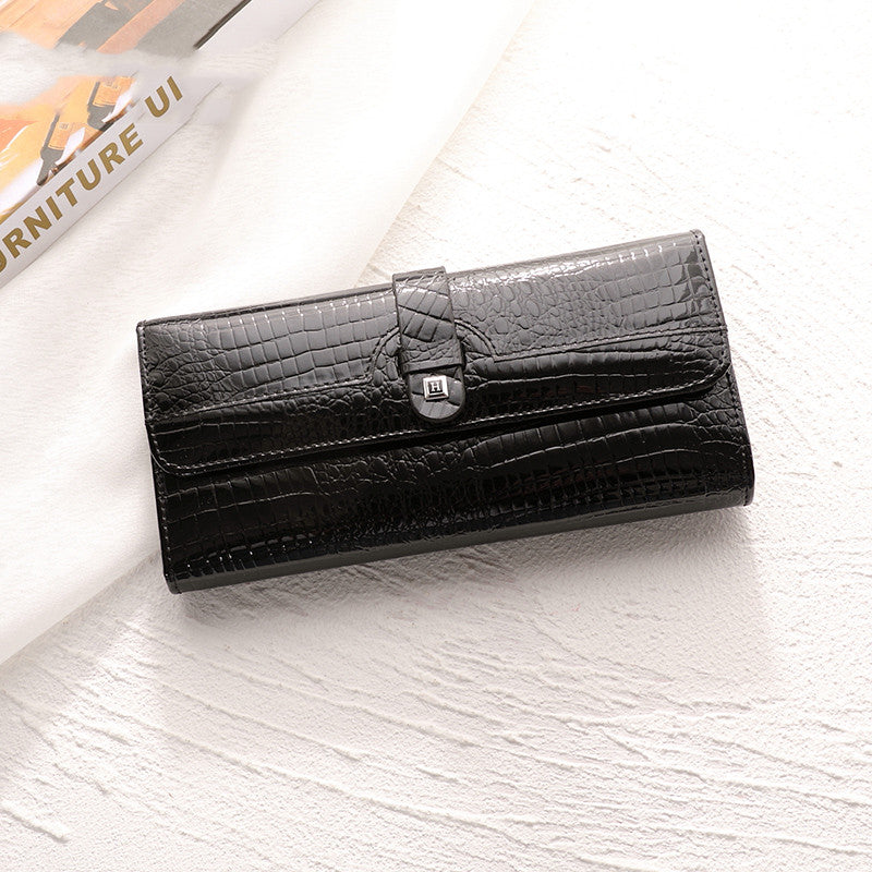 Sarah Express Crocodile Pattern Genuine Leather Wallet
