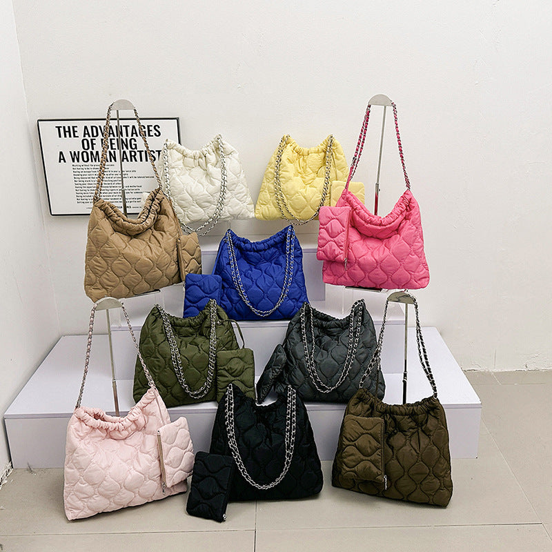 Sarah Express Quilted Shoulder Bag With Matching Pouch