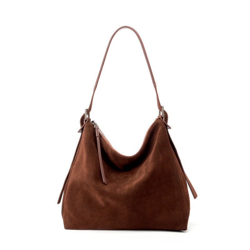 Sarah Express Retro Dumpling Genuine Leather Shoulder Tote