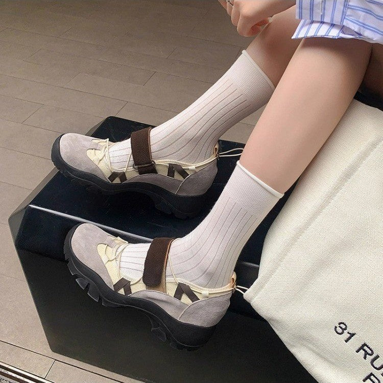 Sarah Express Retro Chunky Platform Velcro Sneakers