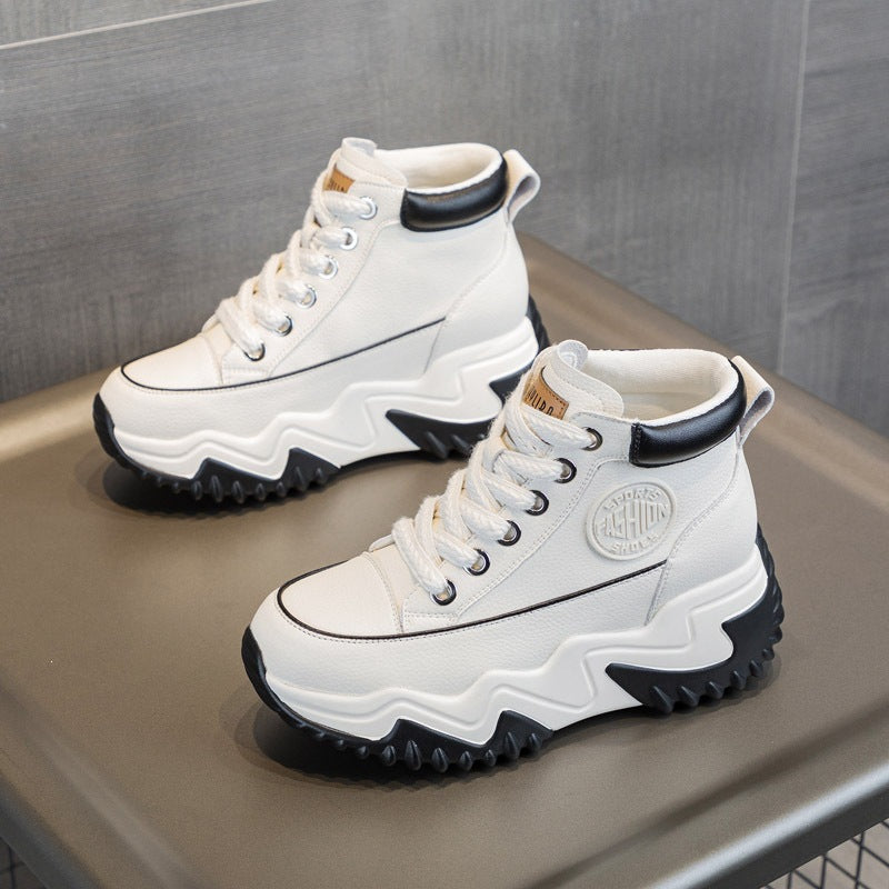Sarah Express High-Top Wedge Sneakers with Perforated Detail