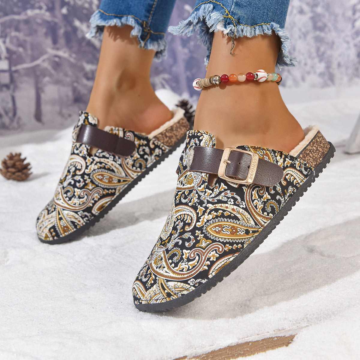 Sarah Express Women's Bohemian Ethnic Print Flat Sandals