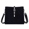Sarah Express Structured Buckle Detail Shoulder Bag Black
