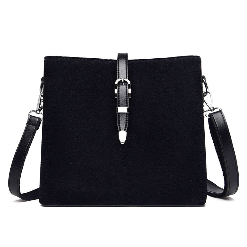 Sarah Express Structured Buckle Detail Shoulder Bag Black