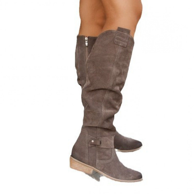 Sarah Express Premium Suede Over-the-Knee Side Zip Boots