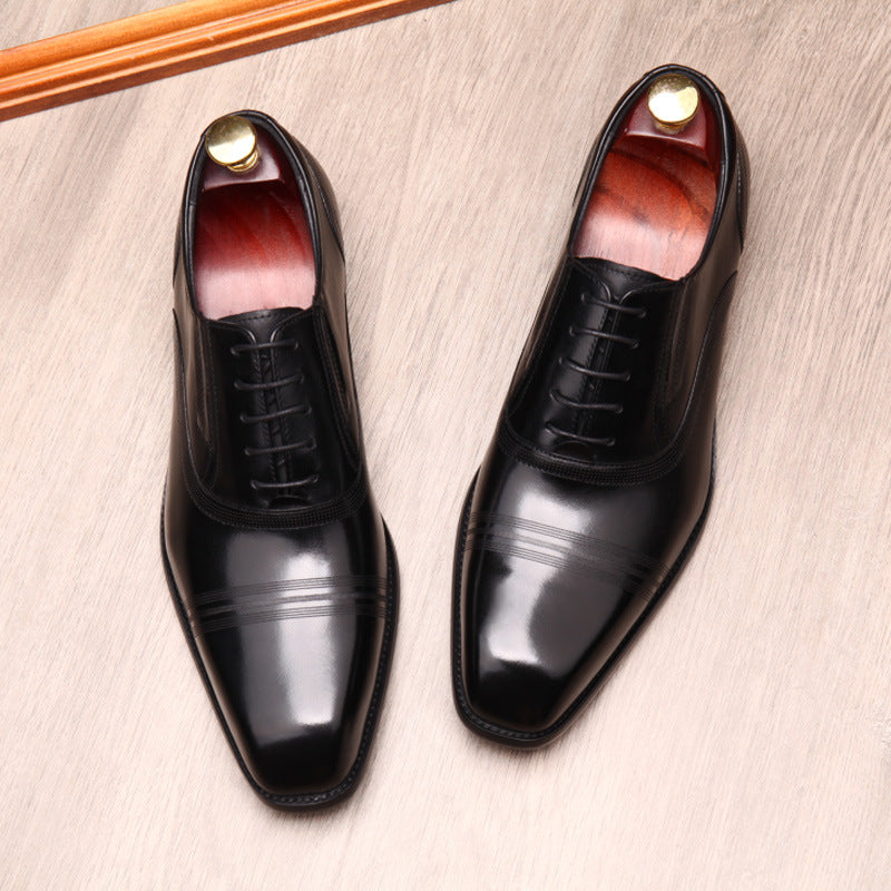 Sarah Express Men's Formal Leather Oxford Shoes Black