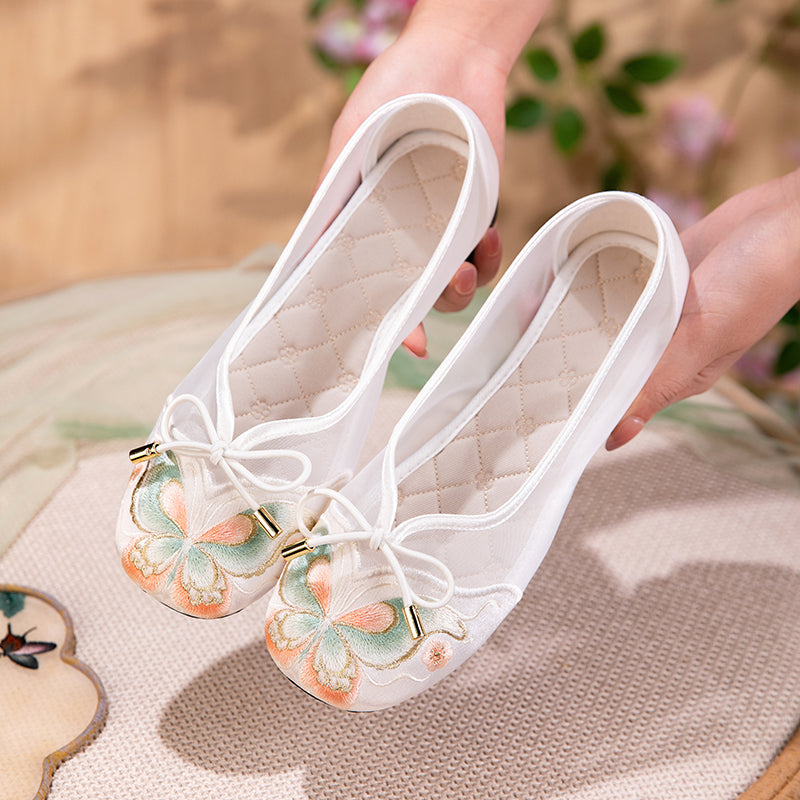 Sarah Express Butterfly Embroidered Mesh Breathable Flats
