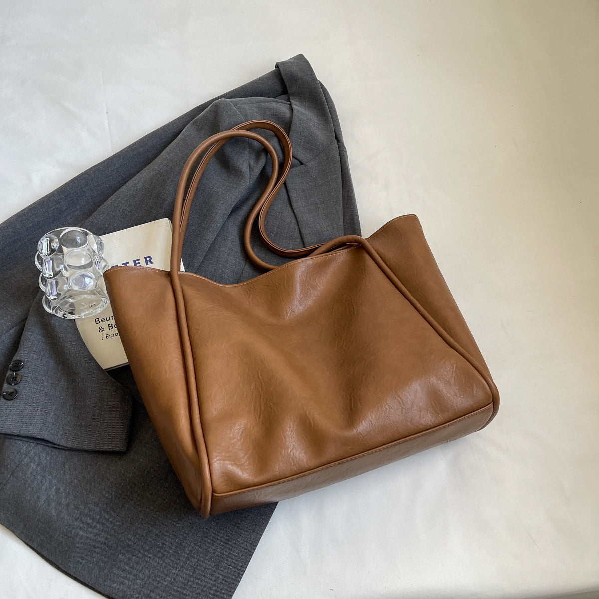 Sarah Express Soft Leather Shoulder Bag Commuter Tote