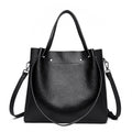 Sarah Express Genuine Leather Bucket Tote Bag Black 30X13X29