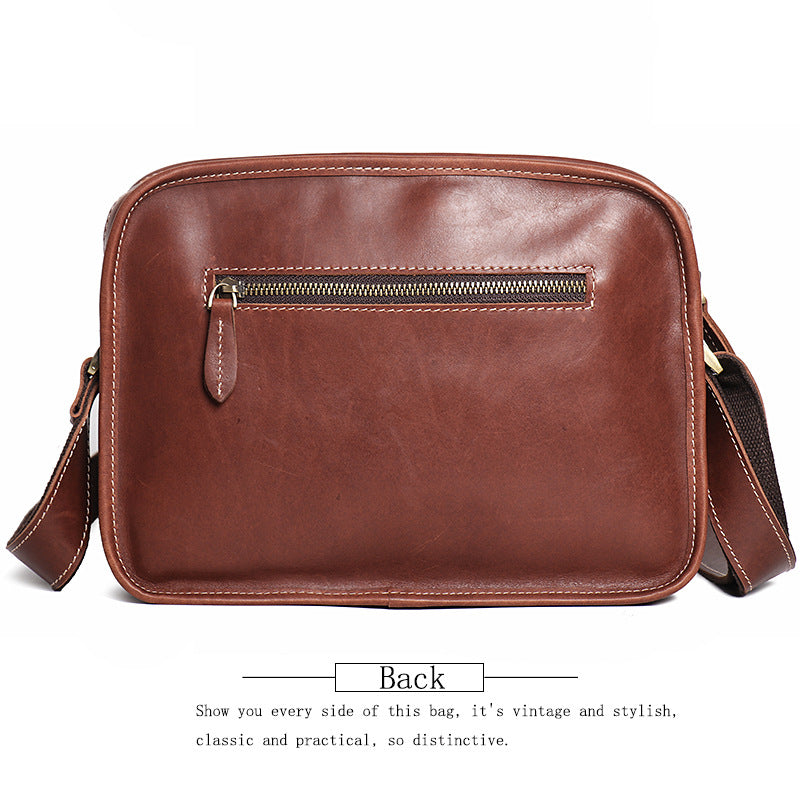 Sarah Express Men's Cowhide Leather Casual Shoulder Bag