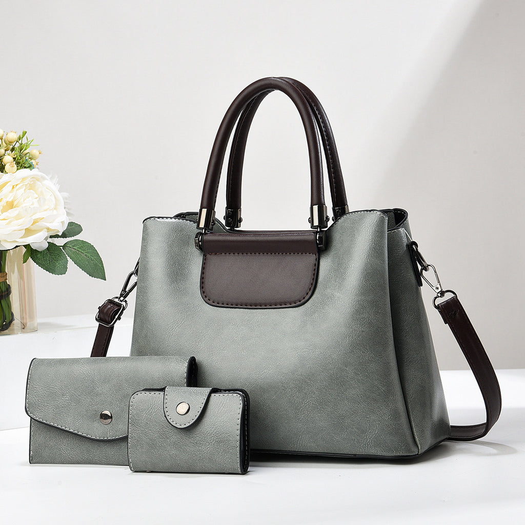 Sarah Express Elegant Three-Piece Structured Handbag Set