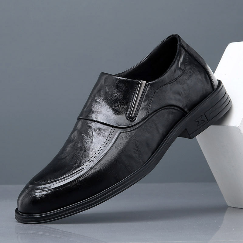 Sarah Express Men's Slip-On Cowhide Leather Dress Shoes
