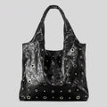 Sarah Express Studded Cutout Tote Bag Black