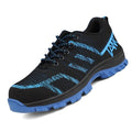 Sarah Express Breathable Flyknit Protective Men's Work Shoes Blue
