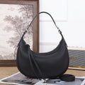 Cross-border Fashion Minimalist Top-grain Leather Dumpling Bag, Women's Bag, Light Luxury Shoulder And Crossbody Half-moon Underarm Bag – product detail alternate view 3
