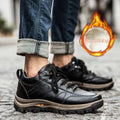 Sarah Express Men's Waterproof Winter Leather Shoes Black