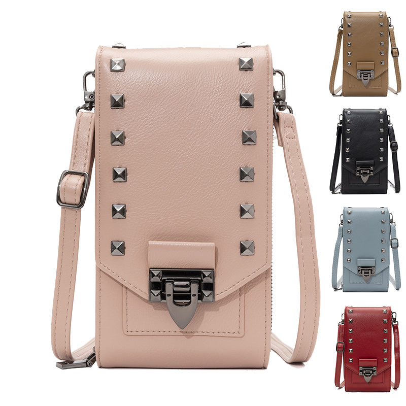 Sarah Express Rivet Design Vertical Square Crossbody Bag