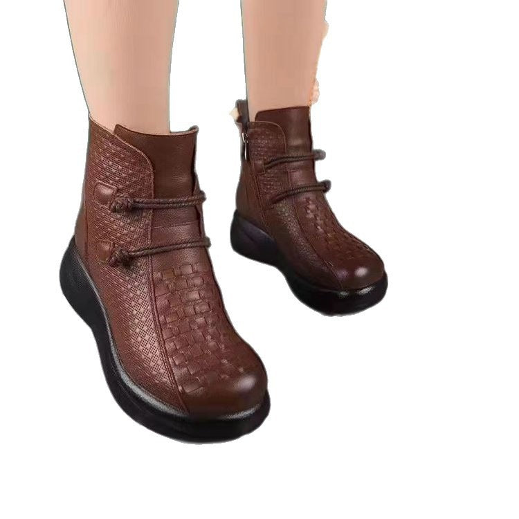 Sarah Express Fleece-Lined Mid-Calf Wedge Winter Boots