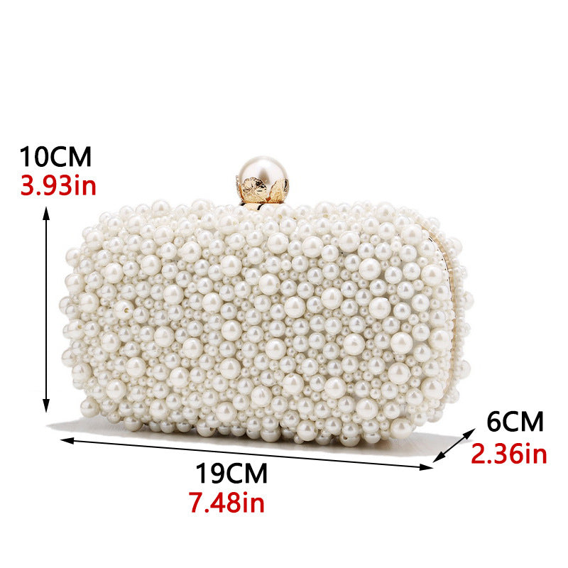 Sarah Express Pearl Embellished Small Square Dinner Bag