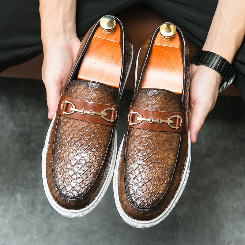Sarah Express Textured Leather Bit Loafers for Men