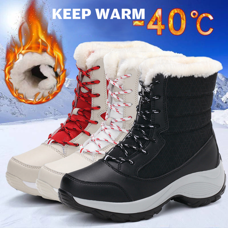 Sarah Express Plush Lined Wedge Snow Ankle Boots