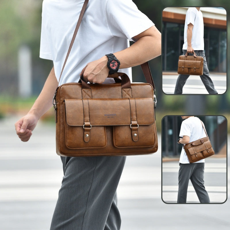 Sarah Express Men's Business Large-Capacity Waterproof Briefcase