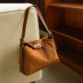 Sarah Express Sophisticated Suede Horizontal Square Tote Bag 8878 Brown