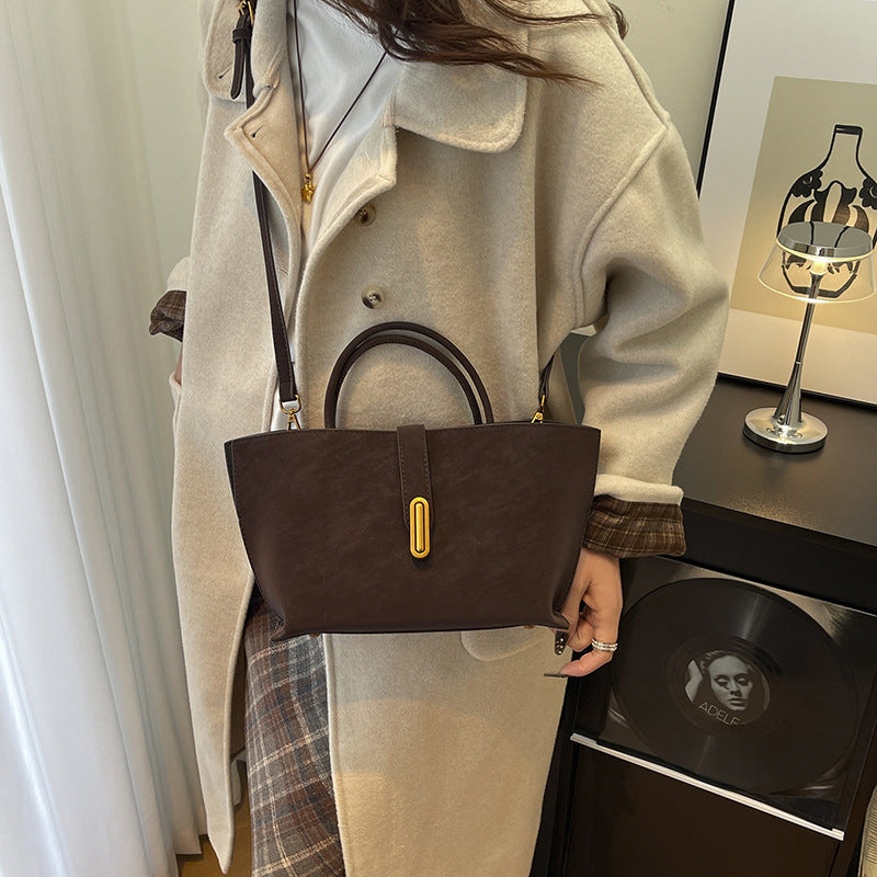 Sarah Express Minimalist Suede-Style Retro Tote Bag