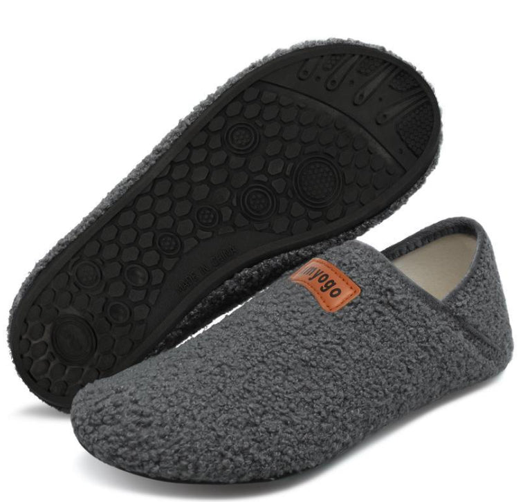 Sarah Express Crocodile-Grain Slip-On Indoor House Slippers grey