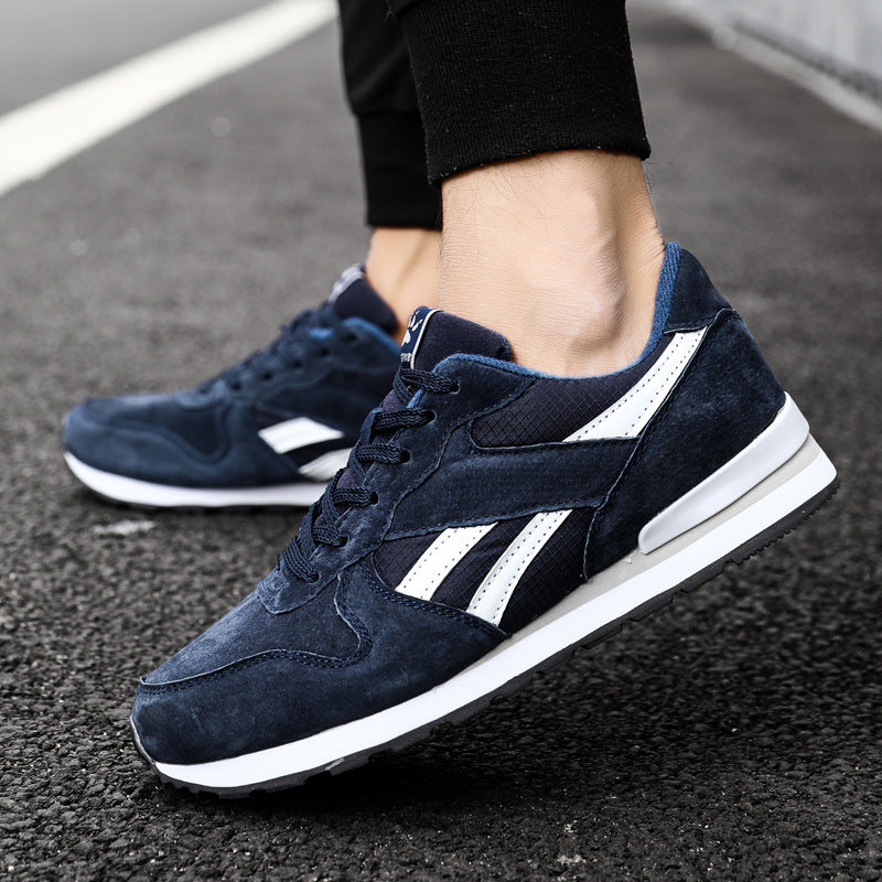 Sarah Express Men's Low-Top Lace-Up Casual Sneakers Dark Blue