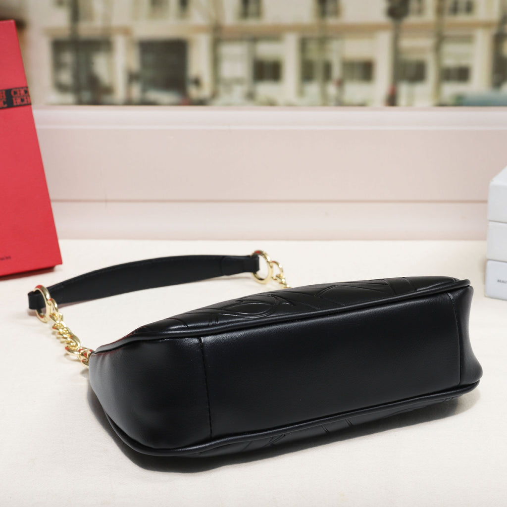 Sarah Express Embossed Letter Dumpling Crossbody Bag