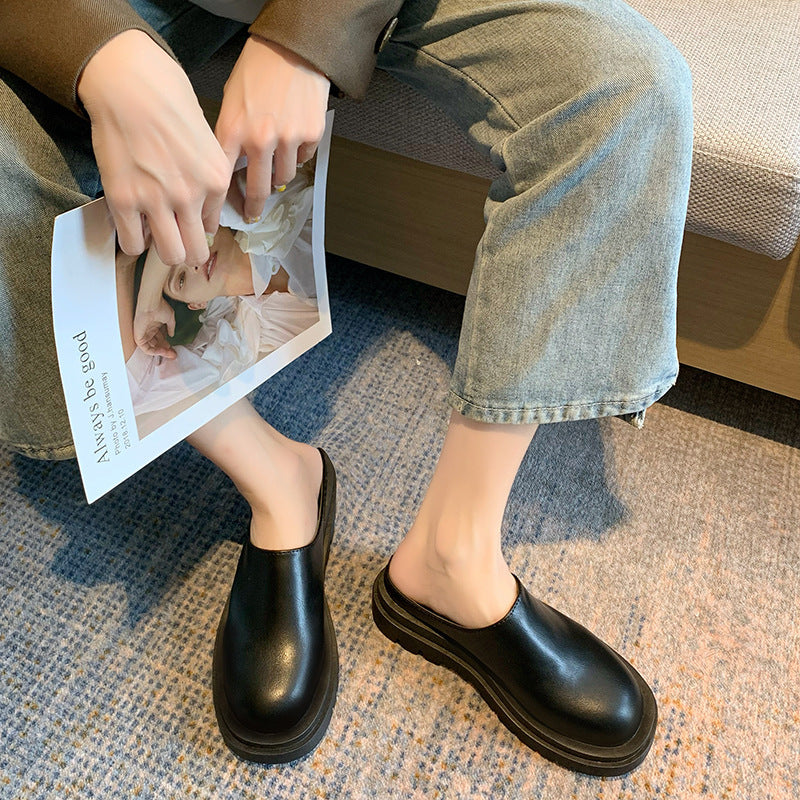 Sarah Express Chunky Soled Closed Toe Slip On Mules