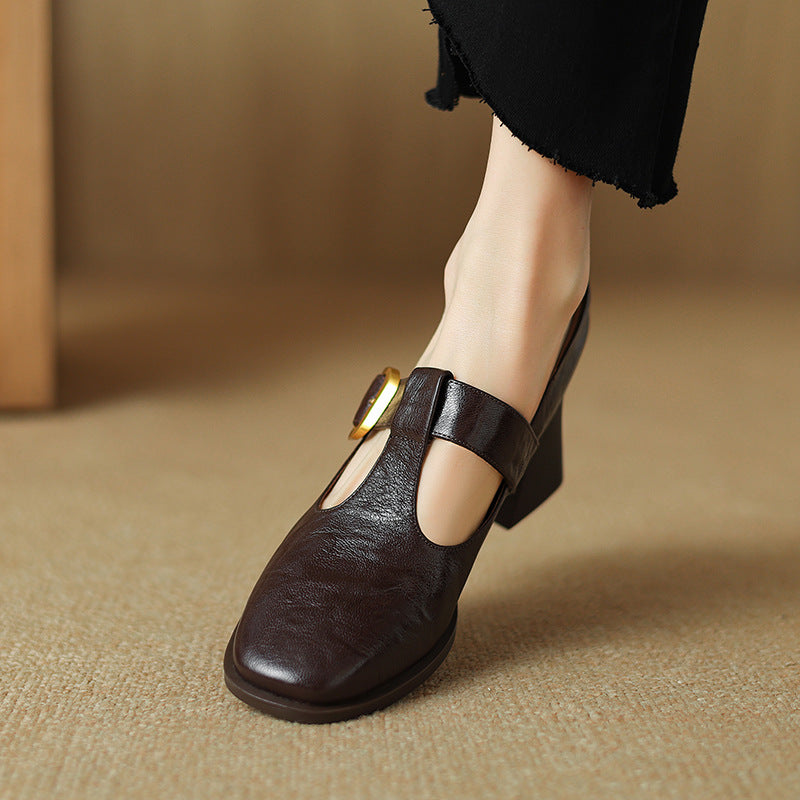 Sarah Express Retro Square Toe Mary Jane Pumps