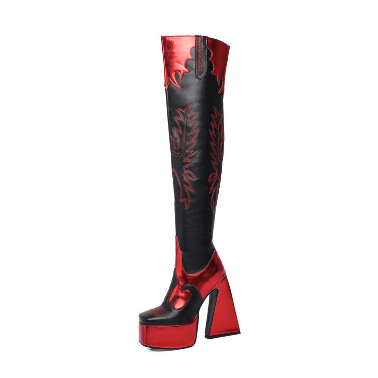 Sarah Express Over The Knee Platform Fashion Boots Black