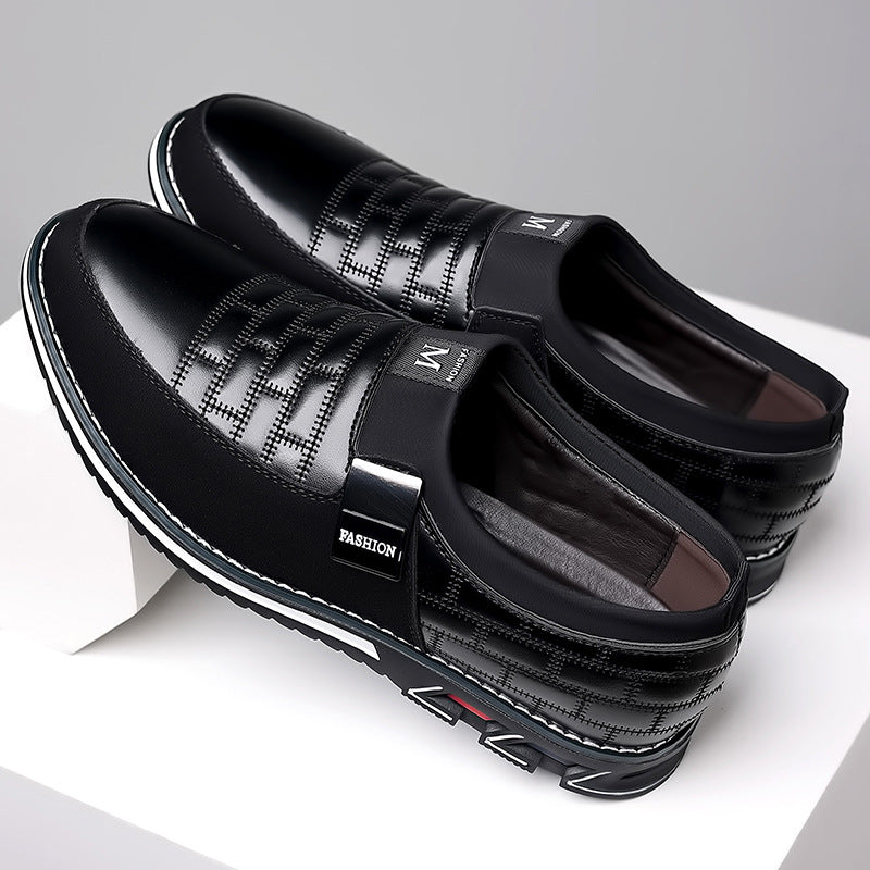 Sarah Express Casual Slip-On Grid Texture Loafers Black