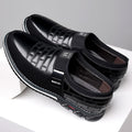 Sarah Express Casual Slip-On Grid Texture Loafers Black