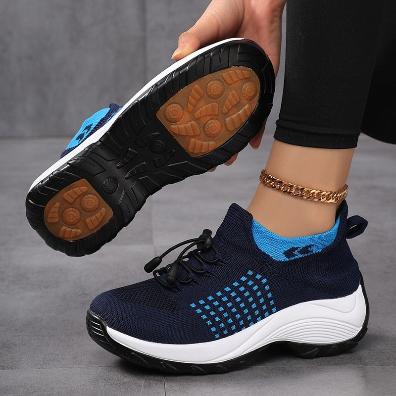 Sarah Express Flyknit Rocker Sole Slip-On Sneakers