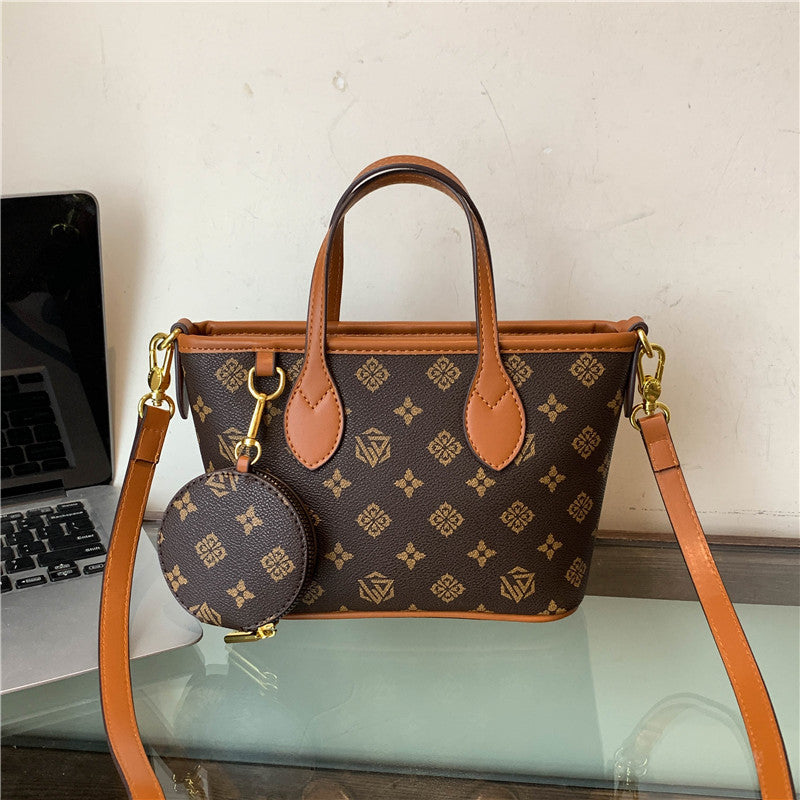 Sarah Express Retro Print Bucket Tote Shoulder Bag