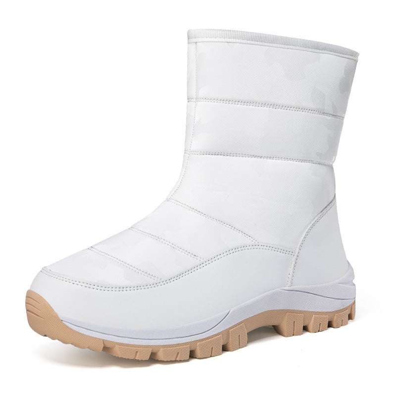 Sarah Express High-Top Plush Winter Snow Boots White