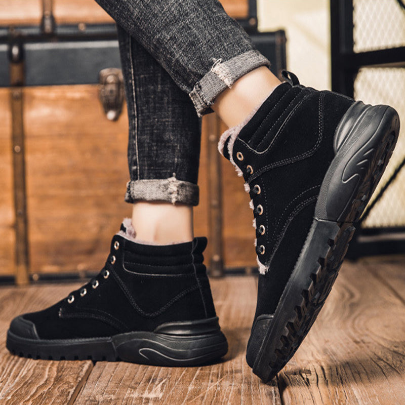 Sarah Express Men's Plush Lined Winter Ankle Boots