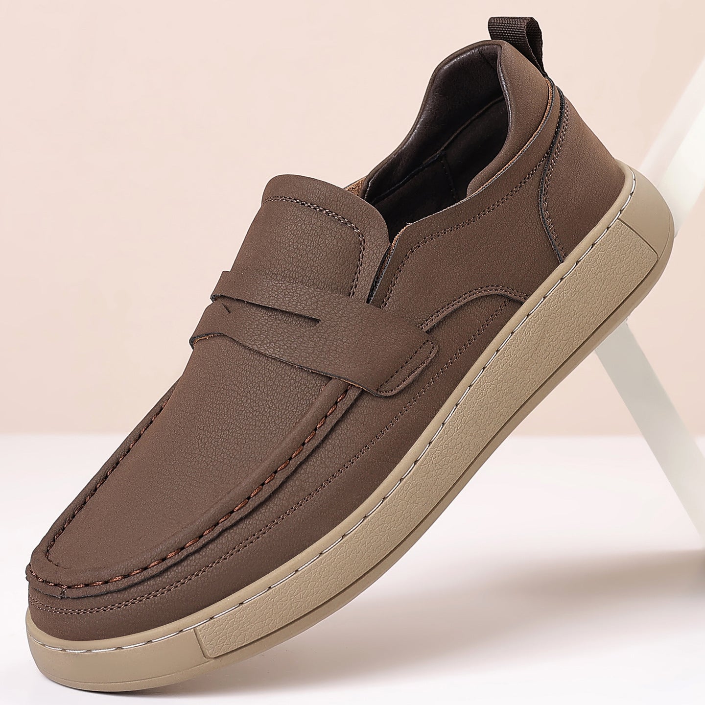 Sarah Express Men's Casual Slip-On Leather Loafers
