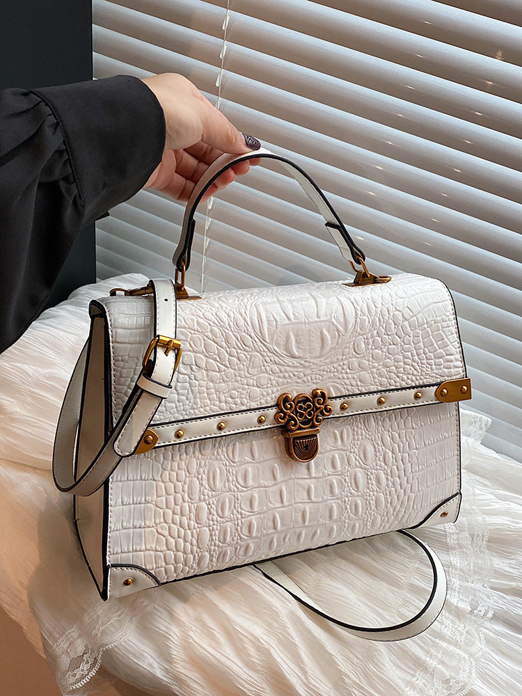 Sarah Express Crocodile Pattern Structured Women's Handbag