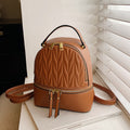 Sarah Express Quilted Urban Simplicity Mini Backpack Brown